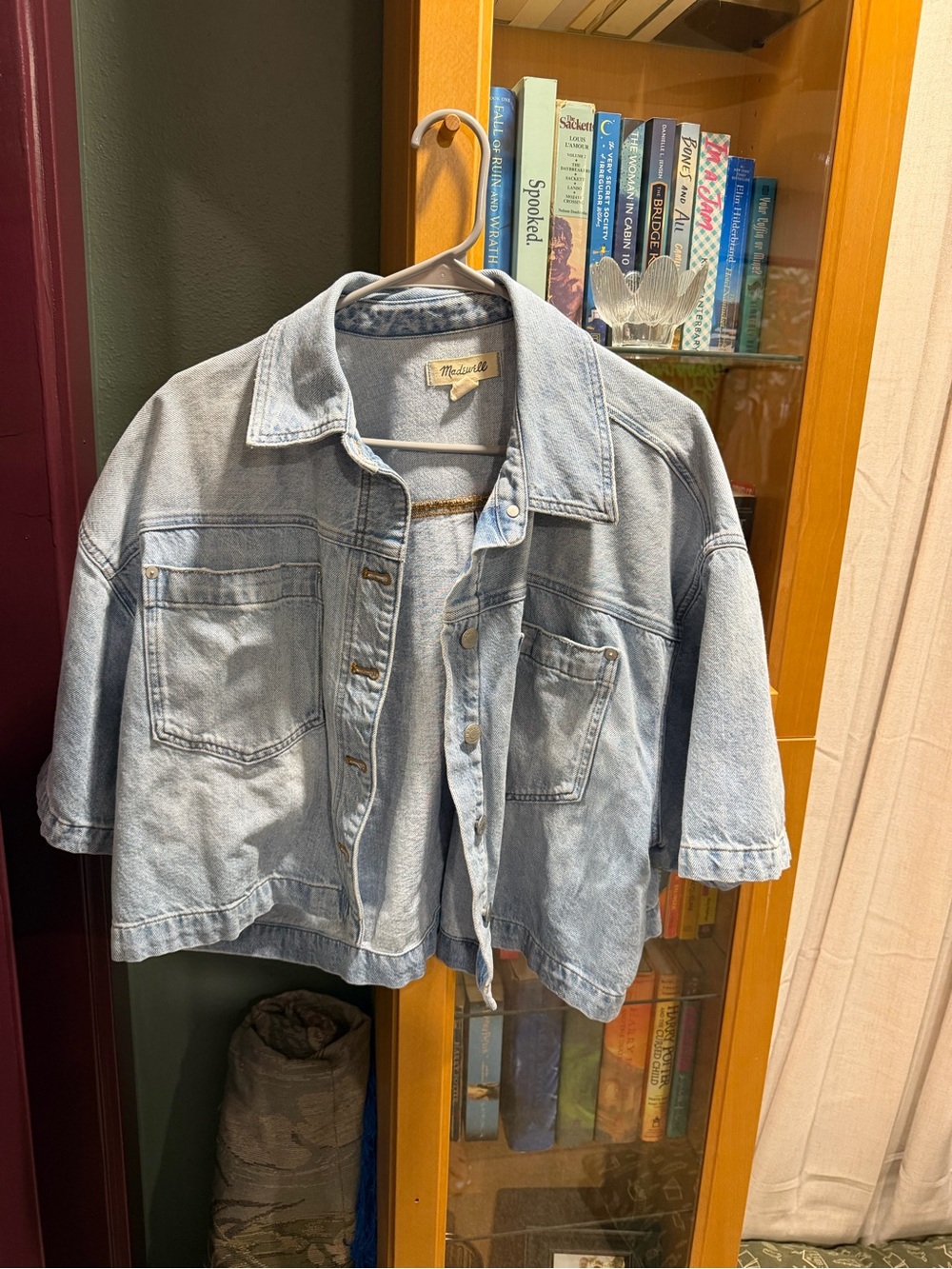 Madewell Faded Light Blue Cropped Denim Jacket